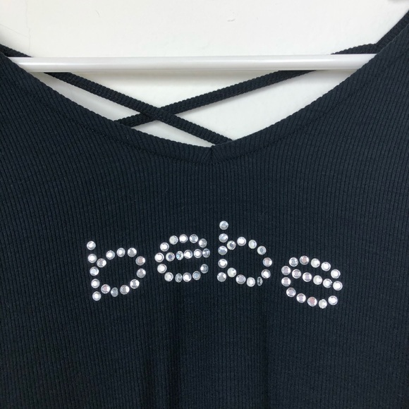 NWT Bebe Bedazzled Long Sleeve Top w/ Fun Details - Picture 2 of 7